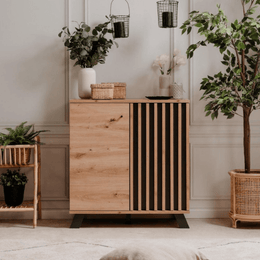 Buffet Medan01D 2 portes en chêne anthracite