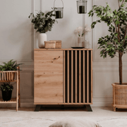 Buffet Medan01D 2 portes en chêne anthracite