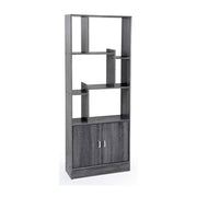 Bibliothèque de bureau décrite avec compartiment fermé gris 70 x 24 x 170 cm cm