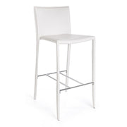 2x Tabouret style design simili cuir blanc
