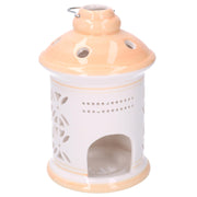 Lanterne ronde en céramique orange cmø11,5h17,5