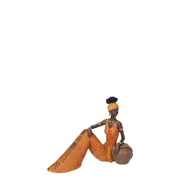 Statue céramique femme africaine assise cm21x10,5h16,5