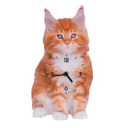 Horloge en bois chat orange cm30x16x3