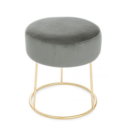Pouf Clarissa gris or design cm 35 x 40 h