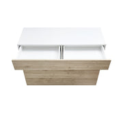 Buffet 1 tiroirs 1 abattant blanc - chêne 111x42xh 82 cm
