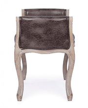 Banc simple foncé en tissu effet cuir de style design