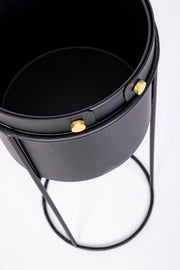 Lot de 2 cache-pots en acier noir Zeina