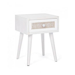 Table de chevet en MDF un tiroir Blanc MONTIEL 35x30x h46,5 cm