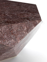 Table en pierre fossile avec plateau violet 102x102x40h cm