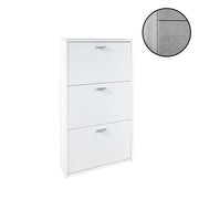 Étagère à chaussures slim avec 3 portes en béton 63x16,5x111