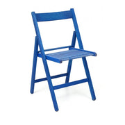 Chaise pliante en hêtre de haute qualité, coloris bleu, 43x48xh.79 cm
