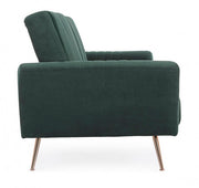 Canapé convertible 3 places JOHNNY en velours vert foncé 210x83x h85 cm