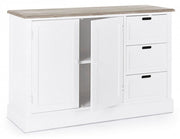 Buffet en MDF deux portes trois tiroirs Bianca DOROTEA 123x40x h82 cm