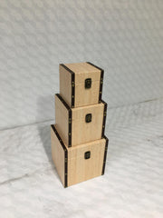 Boîte en simili cuir 1-3 carré effet bois cm22x22h22