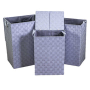 Panier polyester ligné gris rectangulaire 1-3 cm40x30h55