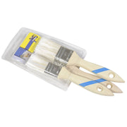 Ensemble de 3 pinceaux avec manche en bois dans des tons élégants de brun et de bleu