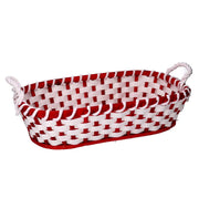 Panier ovale en osier rouge cm50x38h13