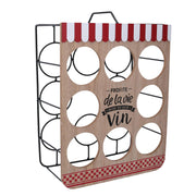 Porte-bouteilles en bois de bistrot 8 places cm30x16h41