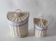 Panier suspendu en osier 1-2 croissant lavande cm28x21h22-29