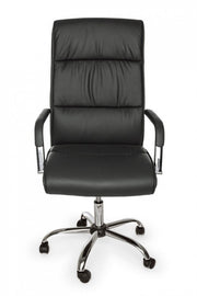 Fauteuil de bureau avec accoudoirs Queensland en éco-cuir gris foncé