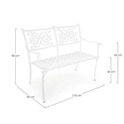Banc Giglio blanc pour extérieur cm 110 x 59 x 85 h
