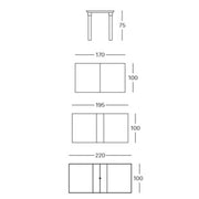 Table en lin extensible d'extérieur 170x100x75H cm PER3 Scab