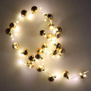 Sphère lumineuse en fil de cuivre 48 led blanc chaud alimentation fixe cm ø4x120
