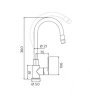 Robinet pour lavabo noir, série torpille, bec haut