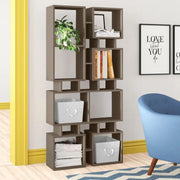 Bibliothèque double face Rail gris tourterelle 79x166,5