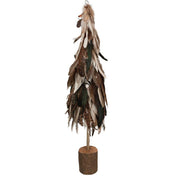 Arbre à plumes avec vase marron cmø8-20h70