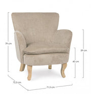 Fauteuil gris tourterelle de style vintage