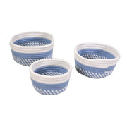 Panier tissu 1-3 bleu blanc rond cmø20h9