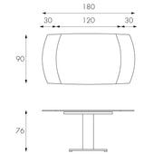 Tavolo Allungabile bianco 90 cm x 120-180 cm H. 76 cm