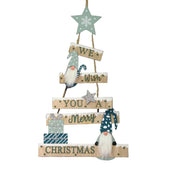 Ecriture bois gnome vert d'eau cm24,5x0,7x63