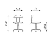 Sedia en polypropylène bleu 34x42,5x83/93h cm