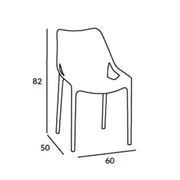 Chaise polypropylène Tortora BILROS 60x50x h82 cm