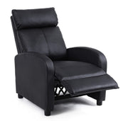 Fauteuil inclinable Desirè en similicuir noir
