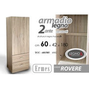 Armoire mince deux portes en chêne avec tiroirs 60 x 42 x 180 h cm cm