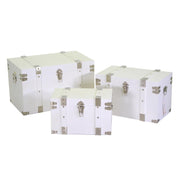 Coffre en bois 1-3 blanc rectangulaire