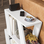 Table d'appoint Lazena Blanc 3 Étagères, 57x60x22 cm