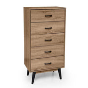 COMO COMO COMO Style urbain Noce Noce 5 tiroirs 60 x 40 x 118 H CM CM