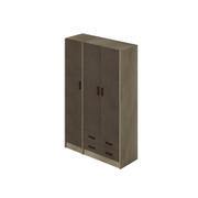 Armoire trois portes avec tiroirs couleur Fango structure Argilla H210x136x52cm