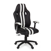 Fauteuil de bureau avec accoudoirs Spider en similicuir blanc