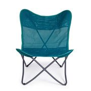 Chaise de mer pliante en textilène Vert d'Eau BUTTERFLY GABICCE 77.5x81x h89 cm