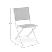 Chaise d'extérieur en aluminium Blanc Gris ELIN 47x57x h88 cm