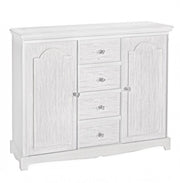 Buffet en MDF deux portes quatre tiroirs Bianca BLANC 100x40x h80 cm
