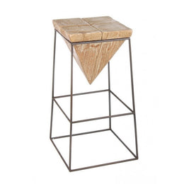 Tabouret de bar industriel en bois Prismy cm 70 h