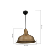 Lampe à suspension Tampa ASZ1343 avec diffuseur en bronze