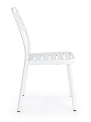 Chaises en aluminium blanc Lennie