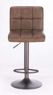 Tabouret de bar vintage simili cuir marron Greyson 42 x 51 x 92 cm